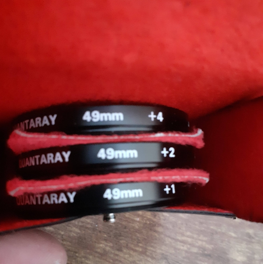 Quantaray filters 49mm set w/ vintage leather case